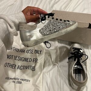 Women’s size US10, BARELY worn golden goose sneakers with box and shoebag